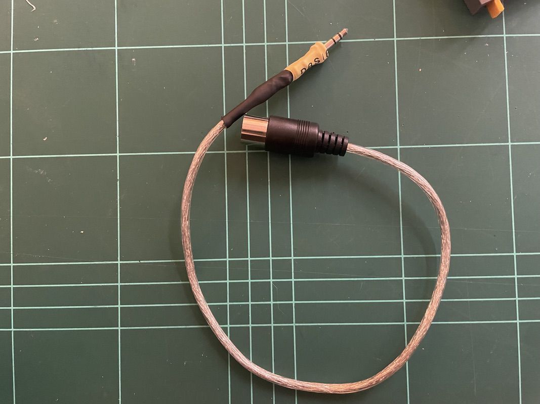The finished cable, now with some heatshrink" 
