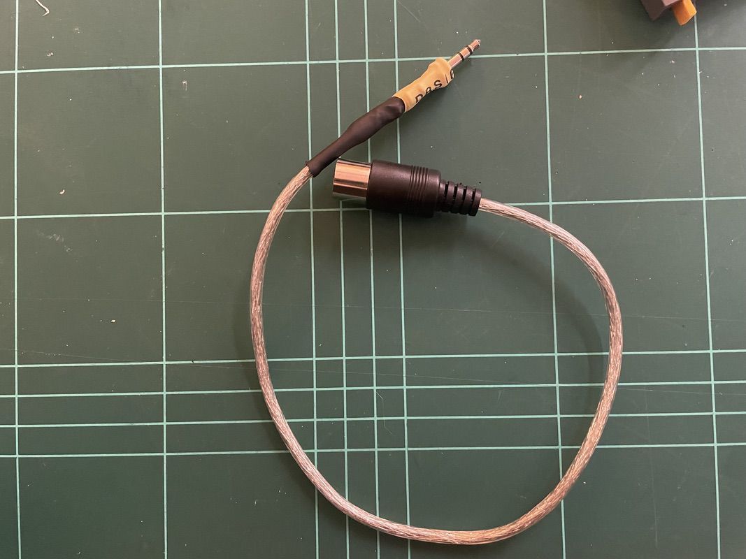 The finished cable, now with some heatshrink